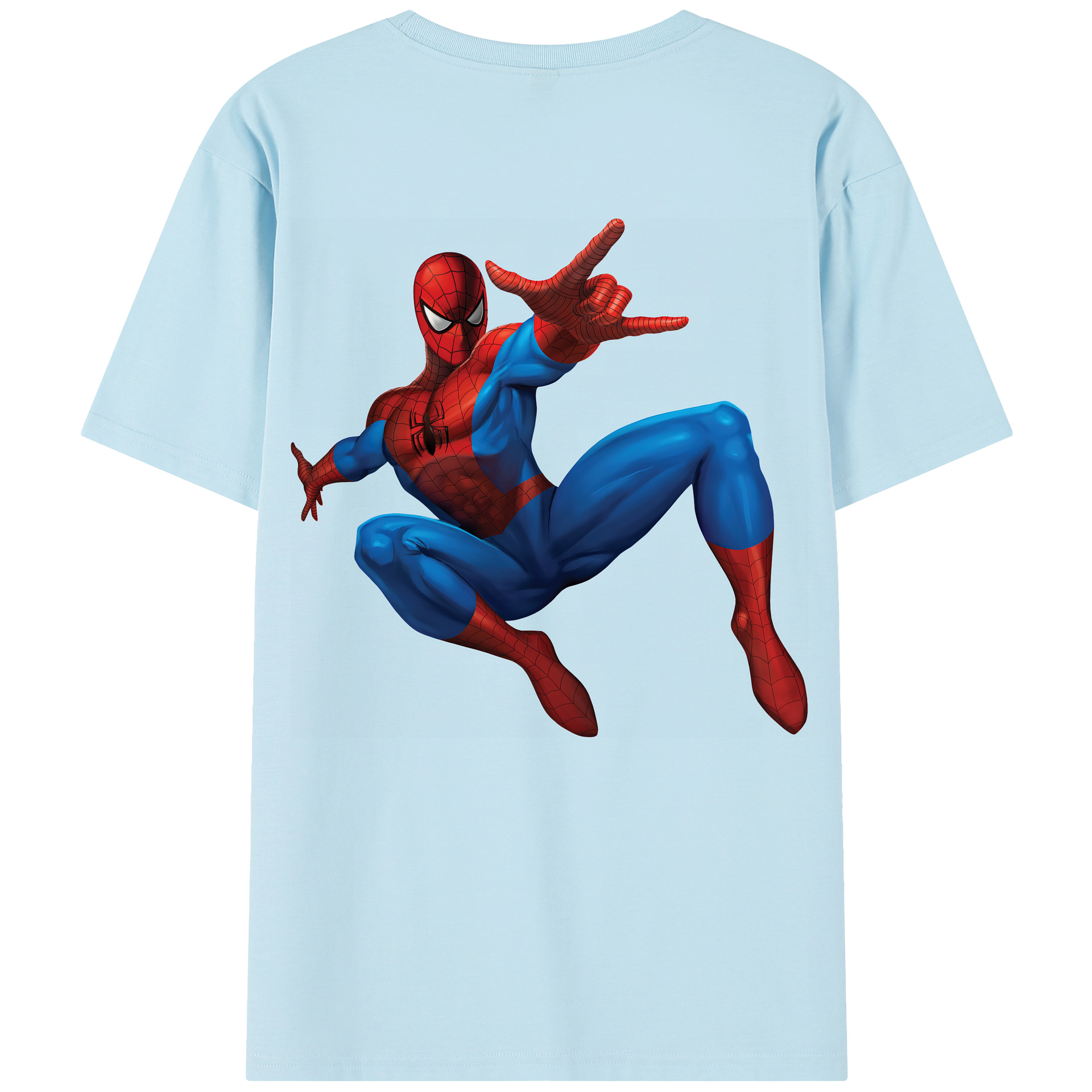 （画像用） Spider Man スパイダーマン 綿100％半袖Tシャツ（背面プリント）